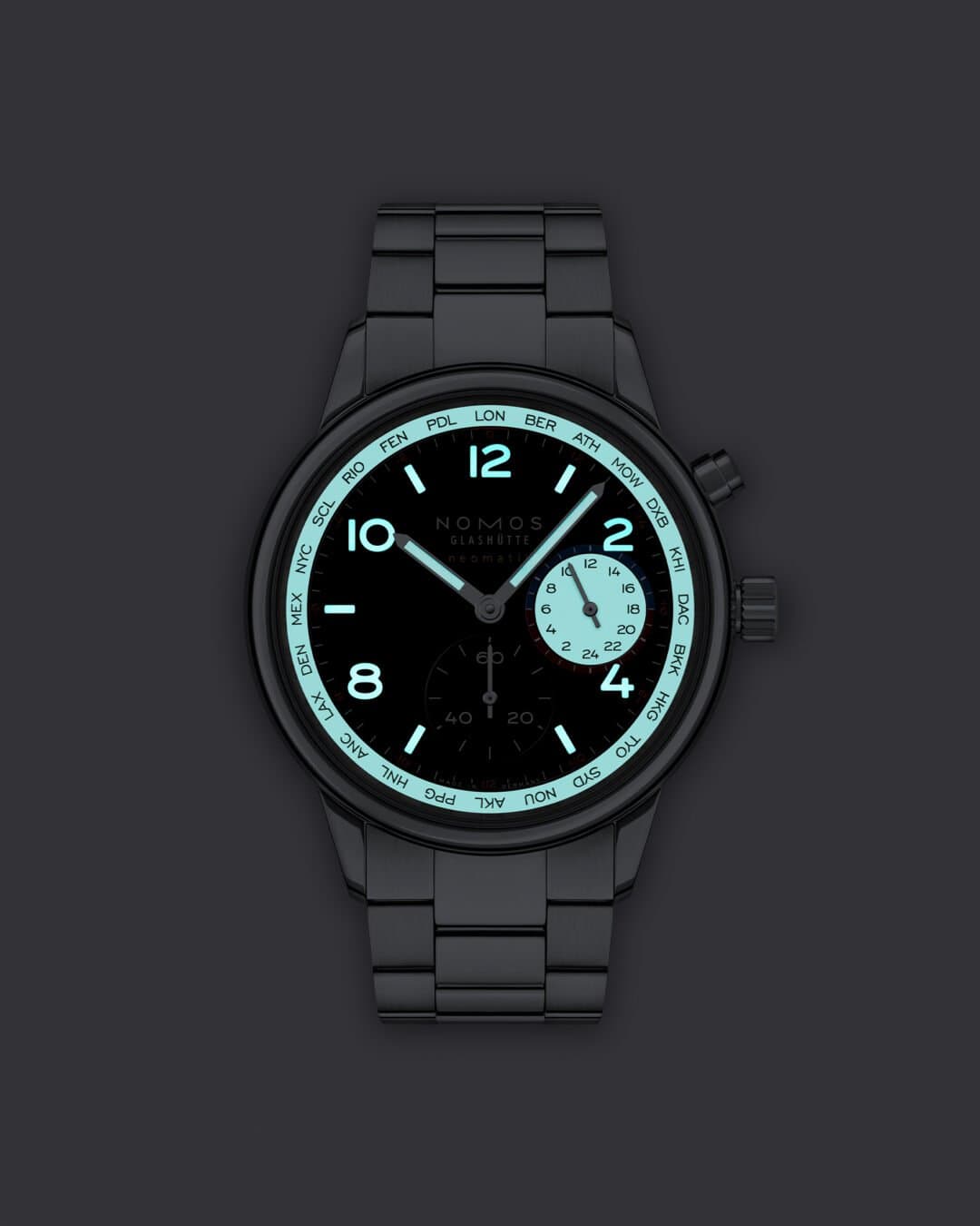 Nomos Club Sport Neomatik Worldtimer Dark, press photo 8